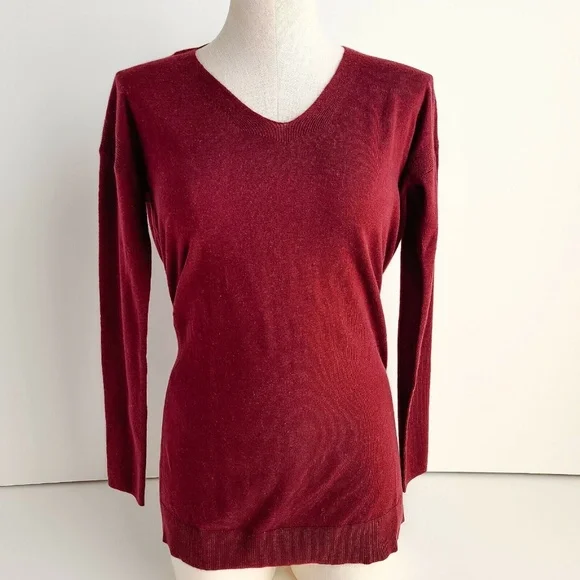 Vimmia Shavasana Reversible Sweater Womens XS Burgundy Long Sleeve New w/ Tag